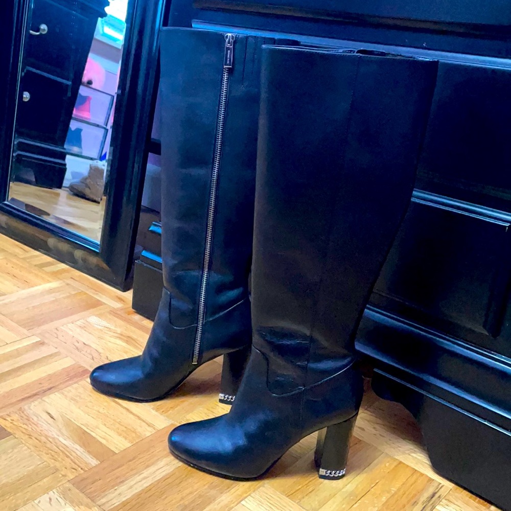Michael Kors Black Faux Leather Boots 6